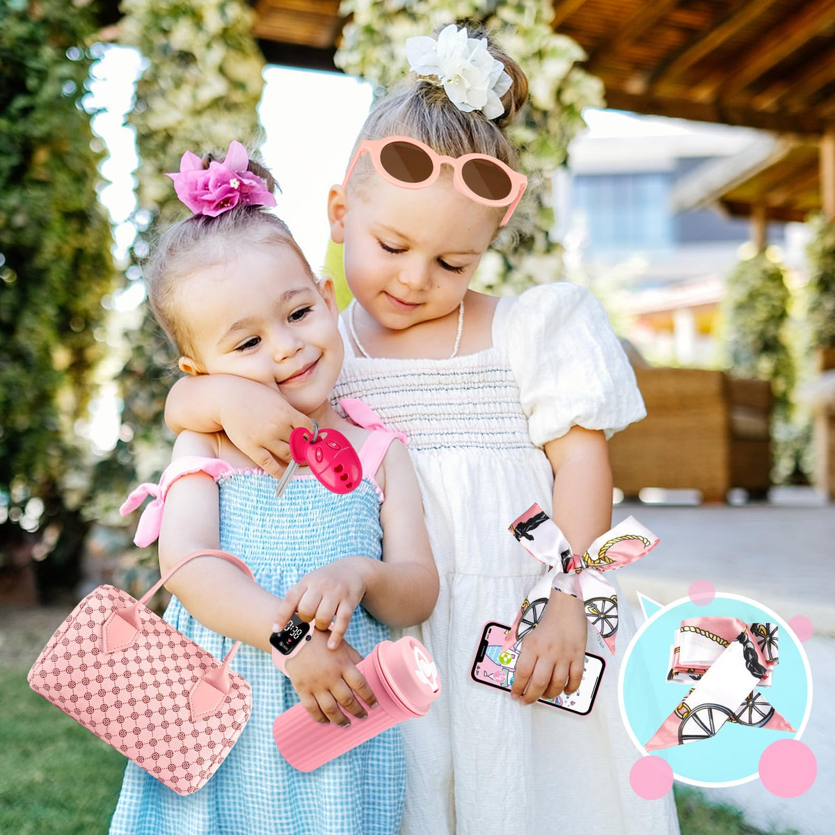 Oisacirg Play Purse 32PCS with Watch Makeup, Princess Toys for Girls 3-12