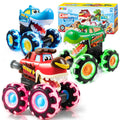 JOYIN 3 Pack Monster Truck Toy - Motion Activated Light Up Cars for Kids - Monster Glow Rover LED Wheels - Kids Boy Toys - Press and Go Dinosaur Trucks for Kids Boy Birthday Gifts